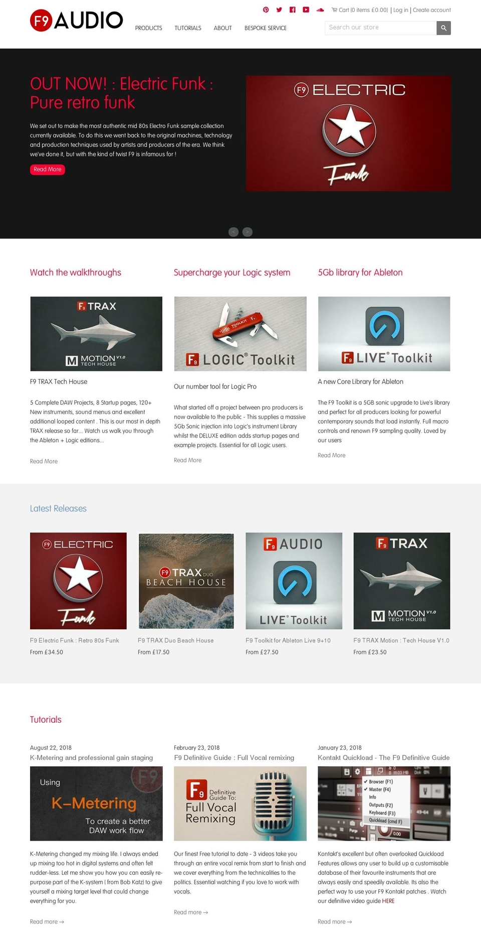 UWP Shopify Theme Shopify theme site example f9audio.com