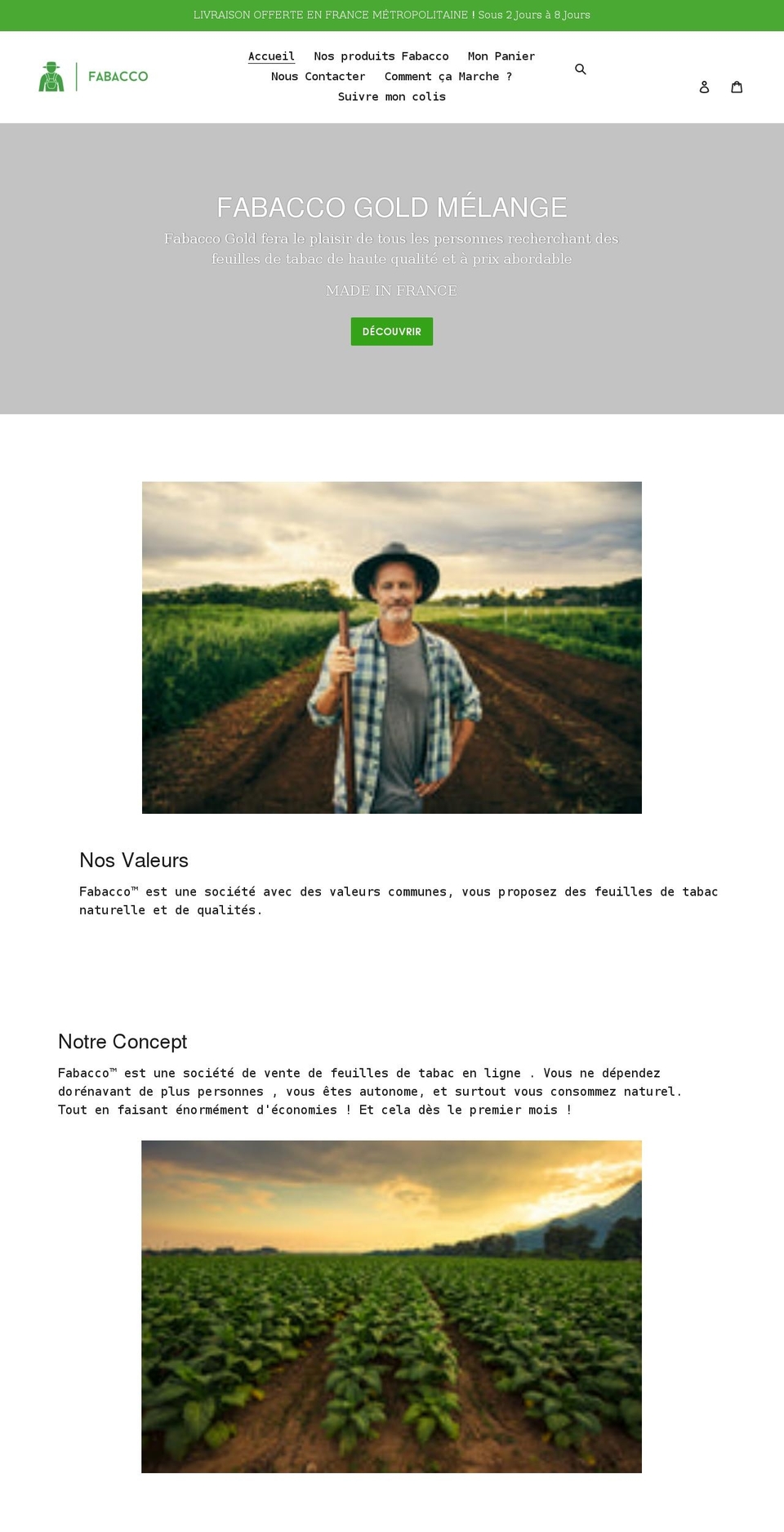 fabacco.fr shopify website screenshot