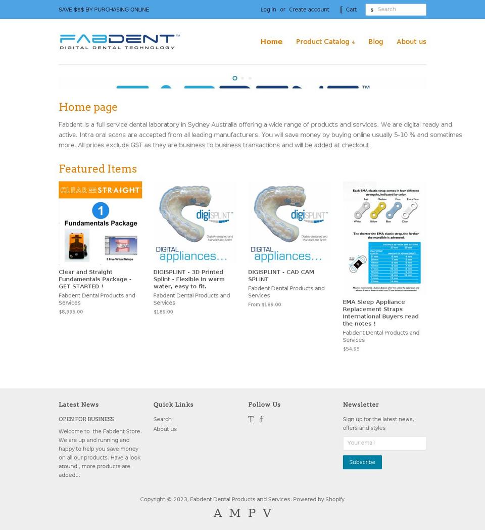 fabdent-dental-products-and-services.myshopify.com shopify website screenshot