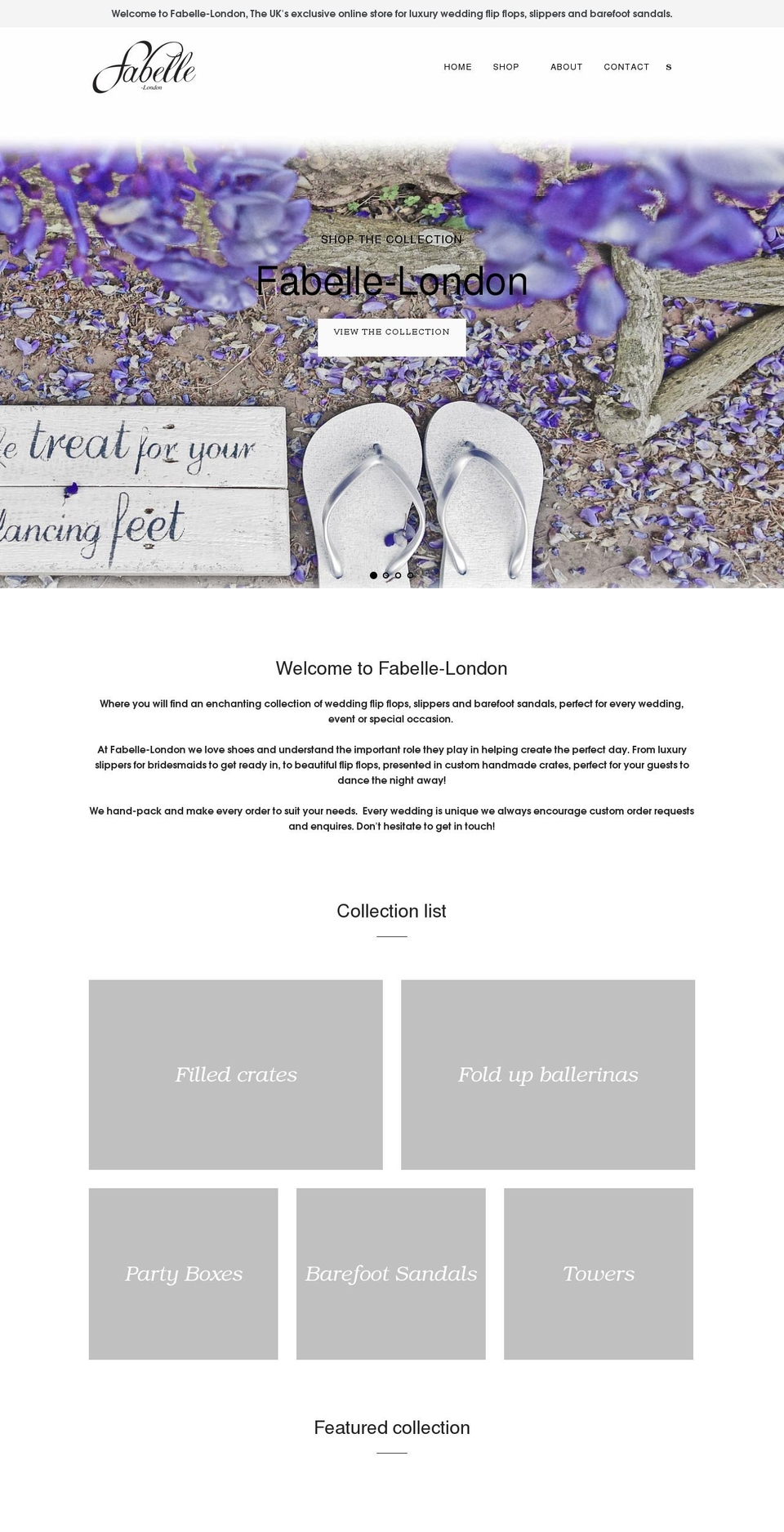 fabelle-london.com shopify website screenshot