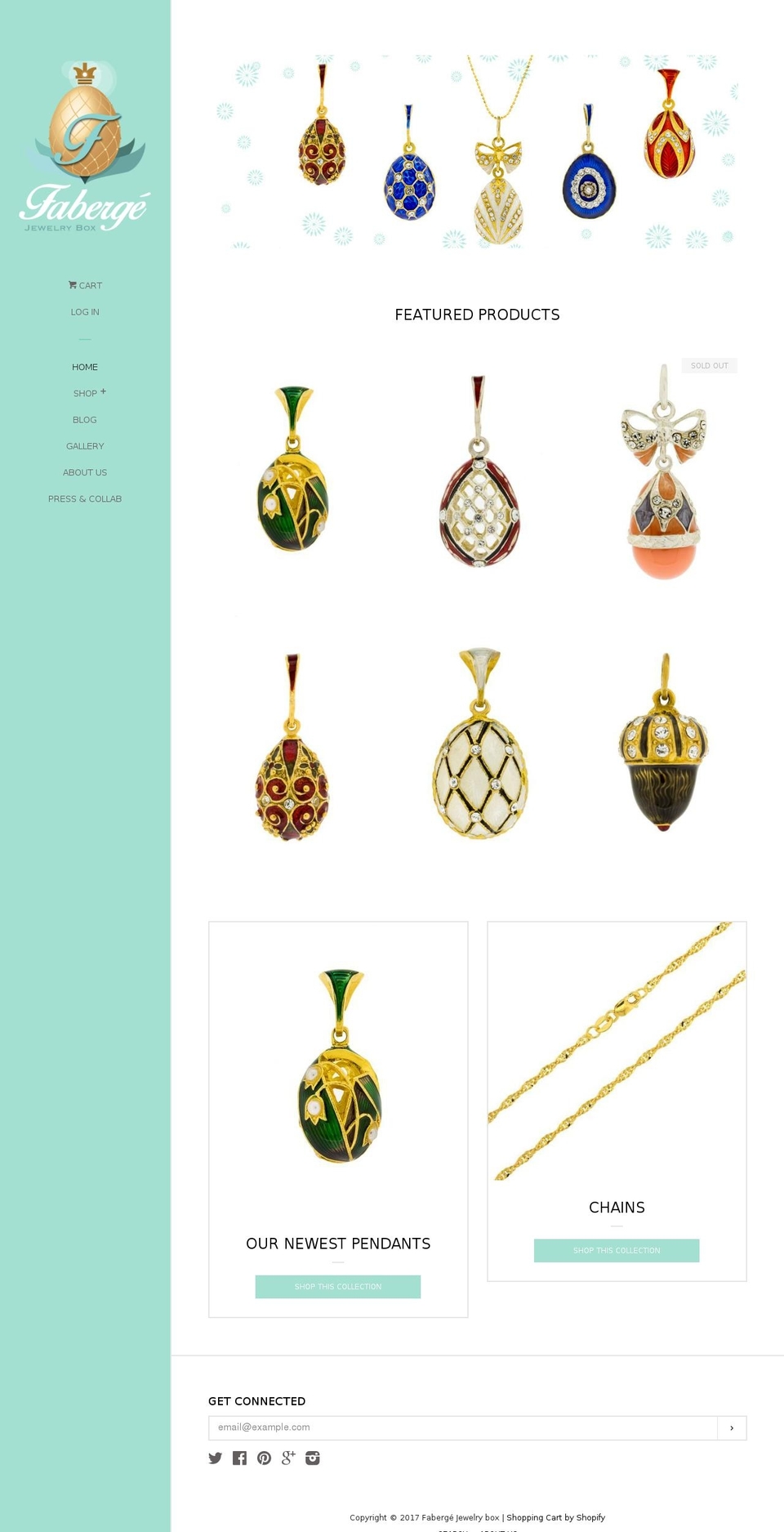 fabergejewelrybox.com shopify website screenshot