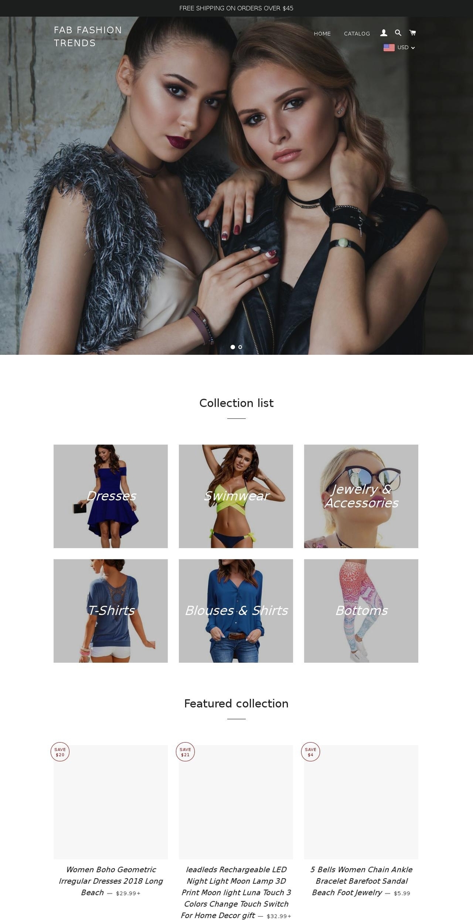 fabfashiontrends.com — Shopify storefront screenshot