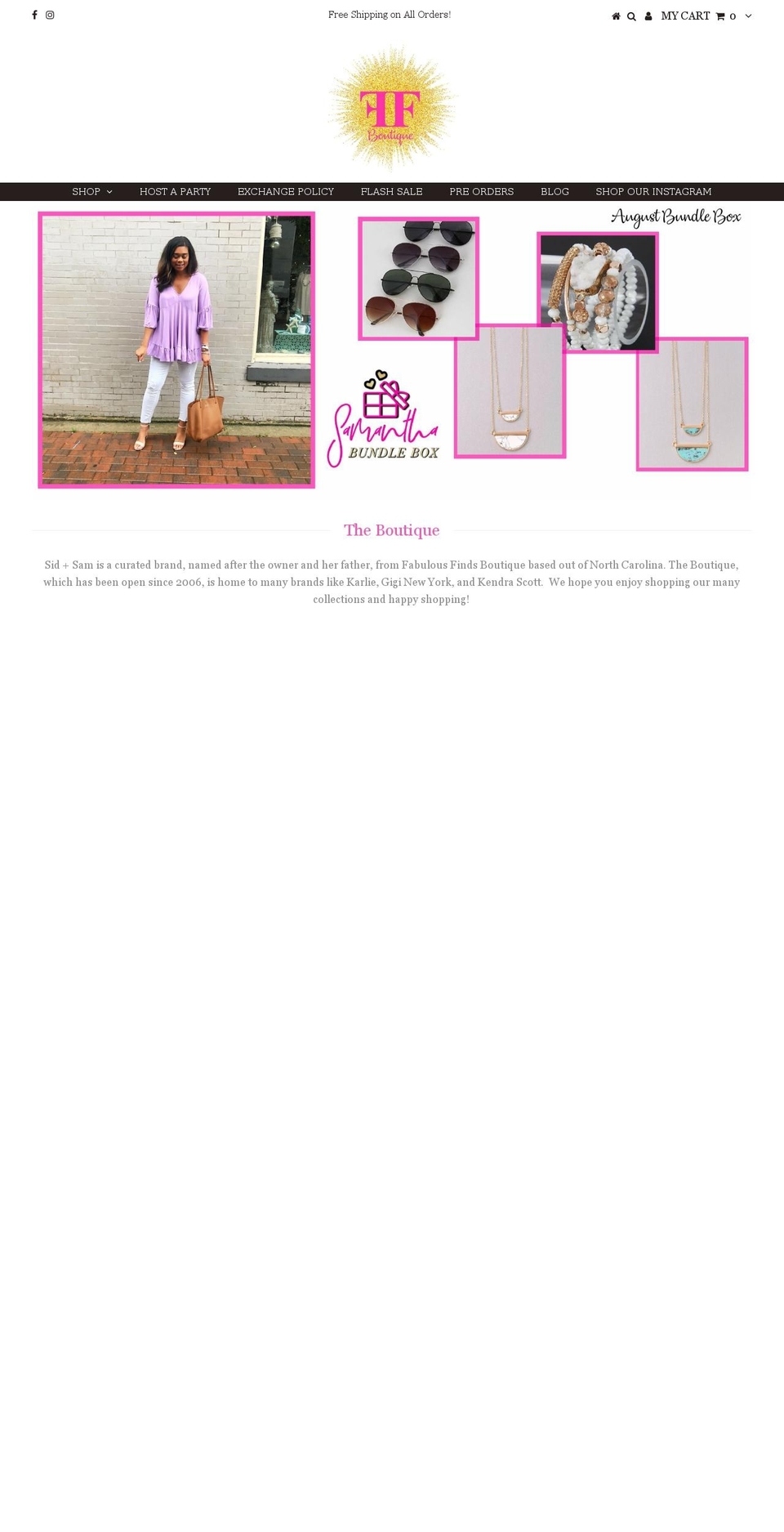 fabfindsboutique.com shopify website screenshot