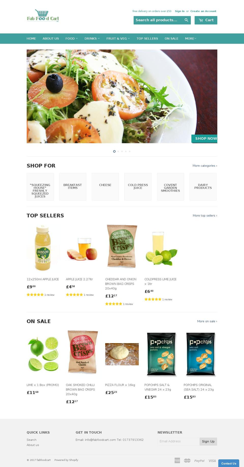 fabfoodcart.com shopify website screenshot