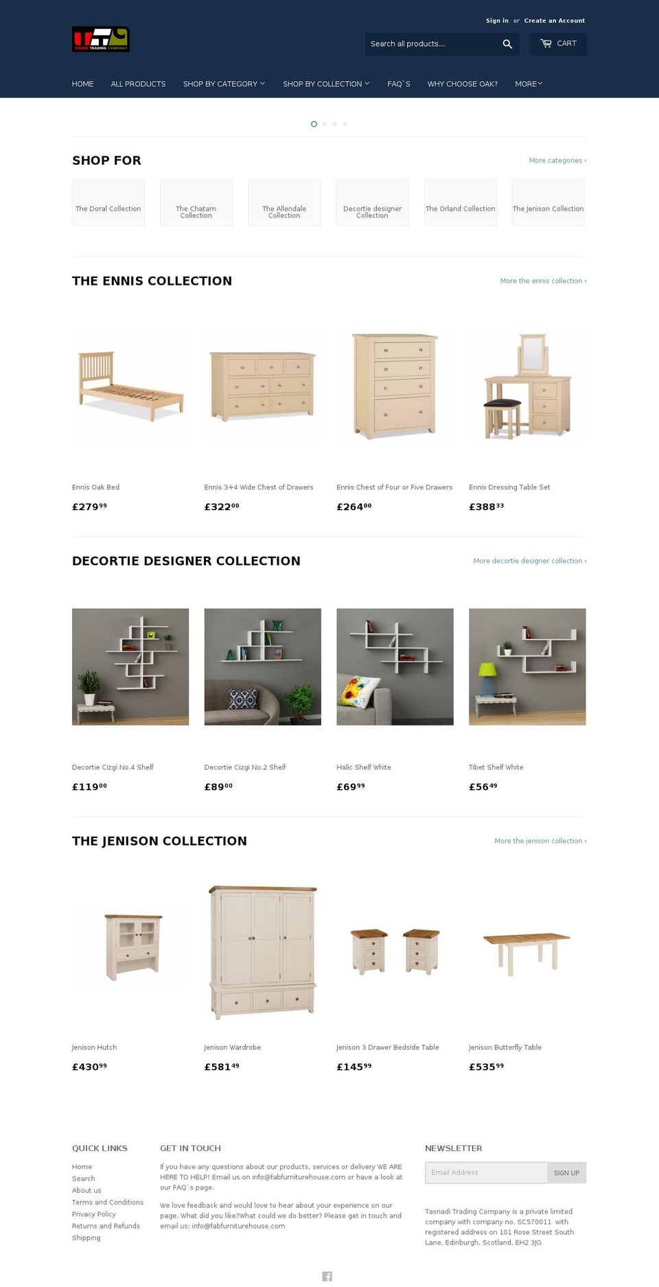 fabfurniturehouse.com — Shopify storefront screenshot