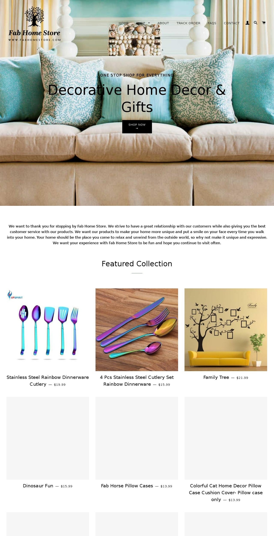 fabhomestore.com — Shopify storefront screenshot