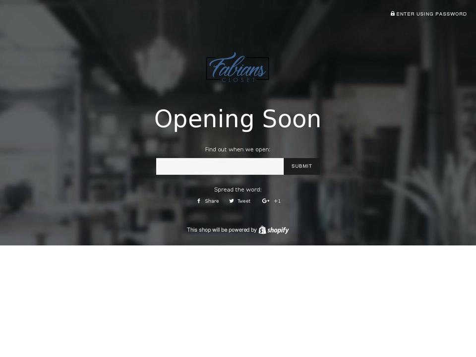fabians-closet.com — Shopify storefront screenshot