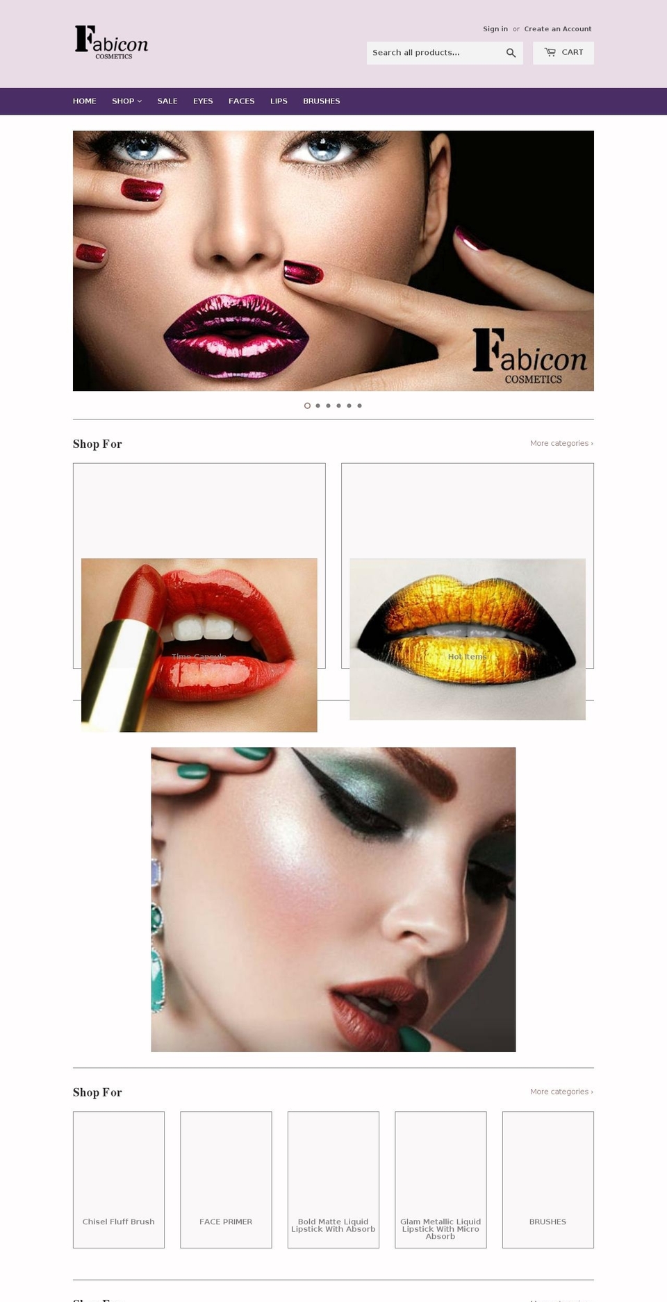 fabiconcosmetics.com shopify website screenshot