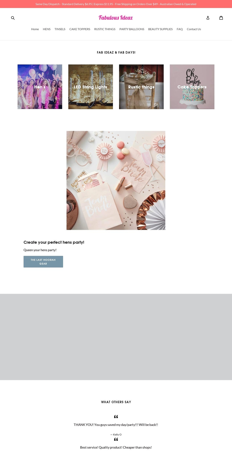 fabideaz.com.au shopify website screenshot