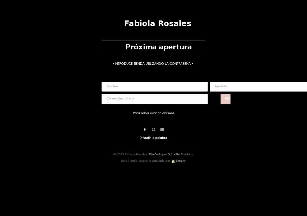 fabiolarosales.com shopify website screenshot