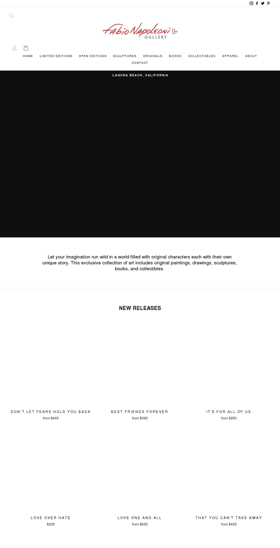 fabionapoleonigallery.com shopify website screenshot