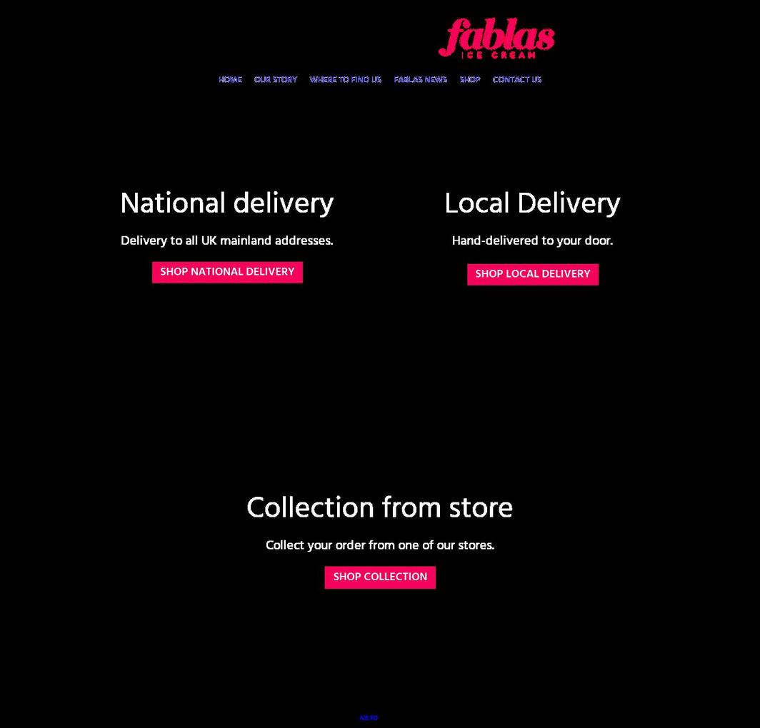fablasicecream.com shopify website screenshot
