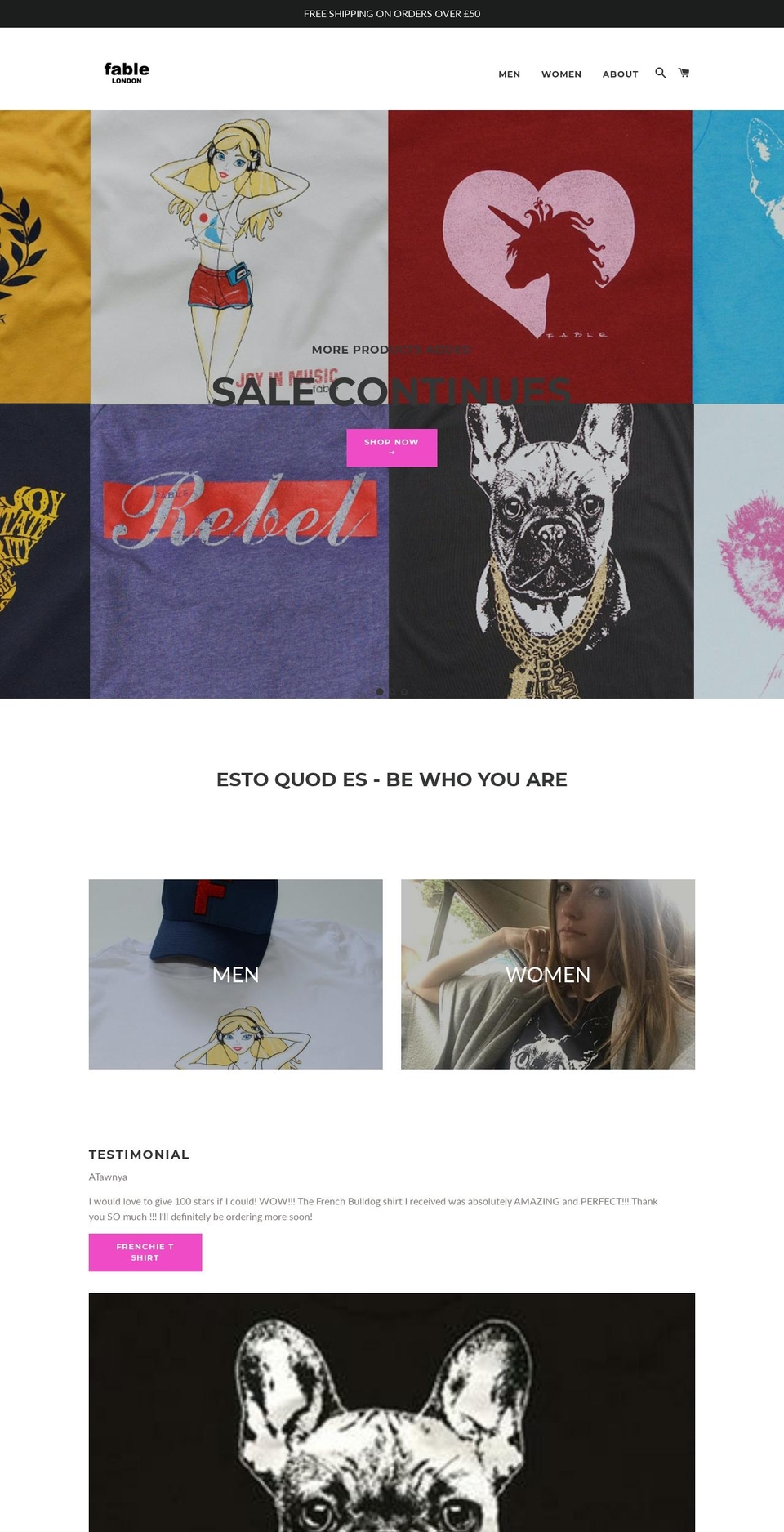fable-london.com — Shopify storefront screenshot