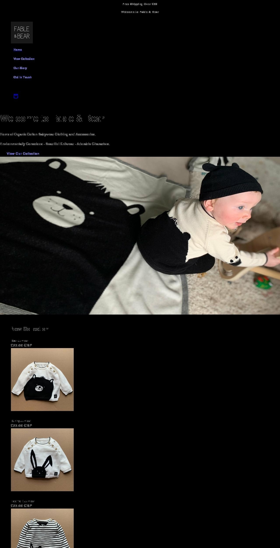 fableandbear.com shopify website screenshot