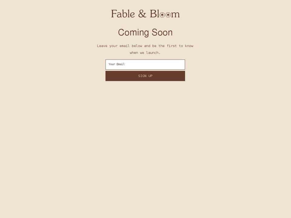 fableandbloom.com shopify website screenshot