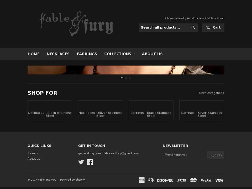 fableandfury.com shopify website screenshot