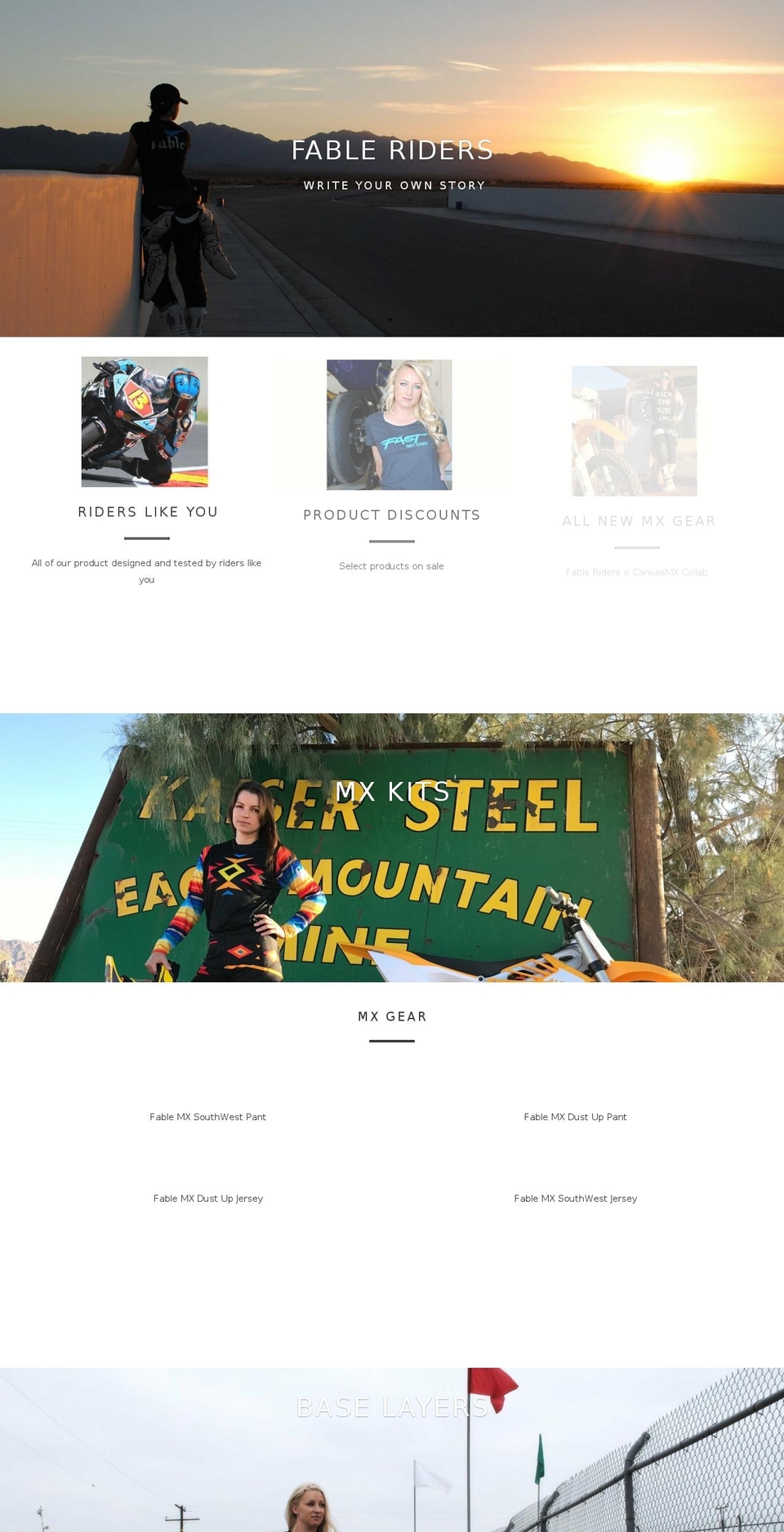 fableriders.com — Shopify storefront screenshot