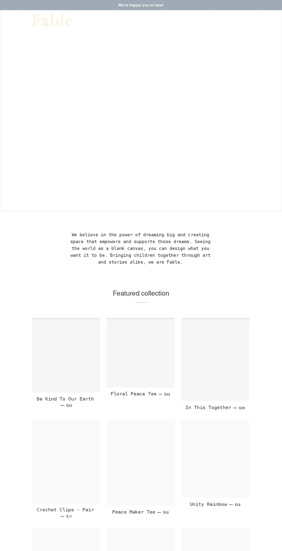 fablethebrand.com shopify website screenshot