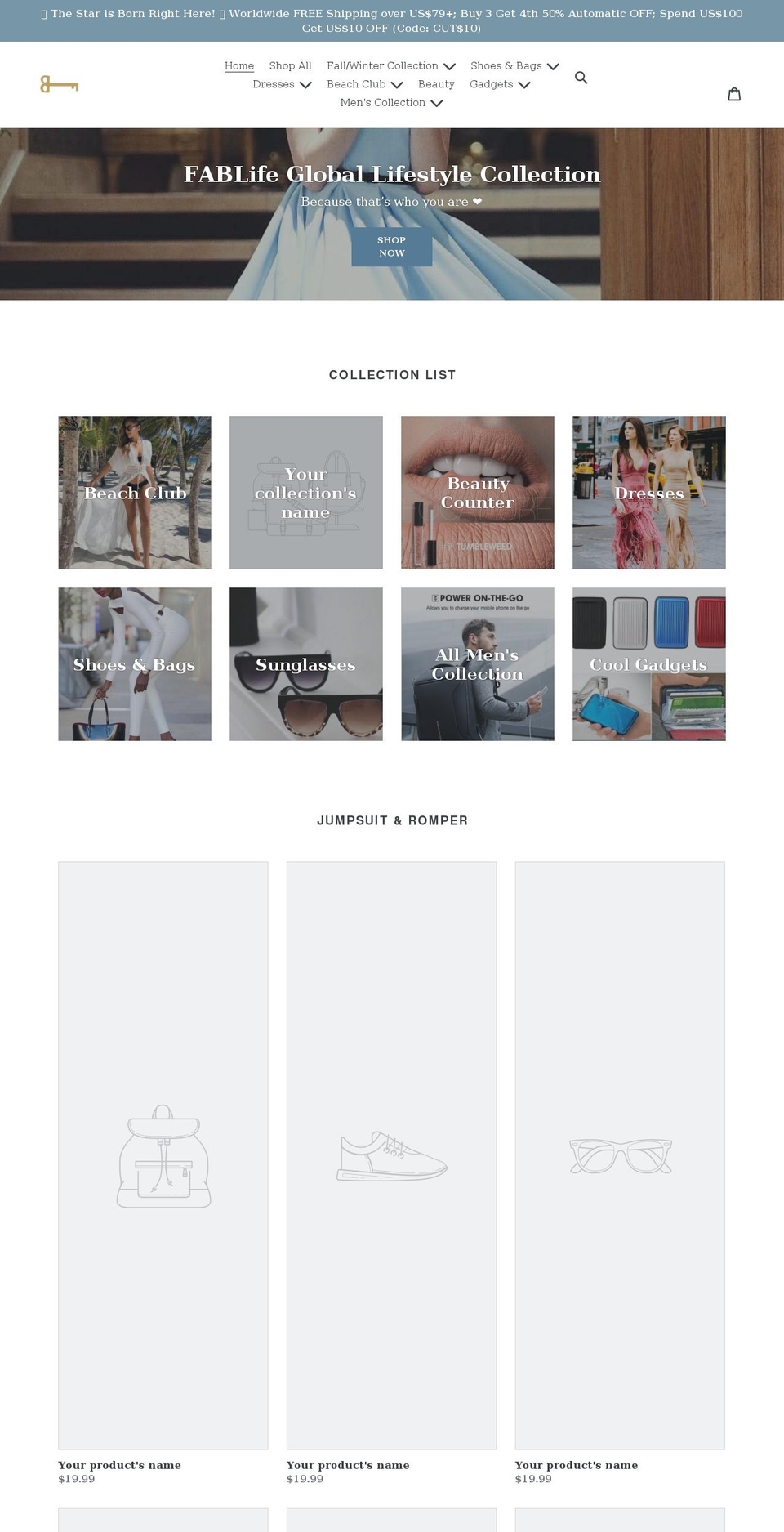 fablifestore.com shopify website screenshot