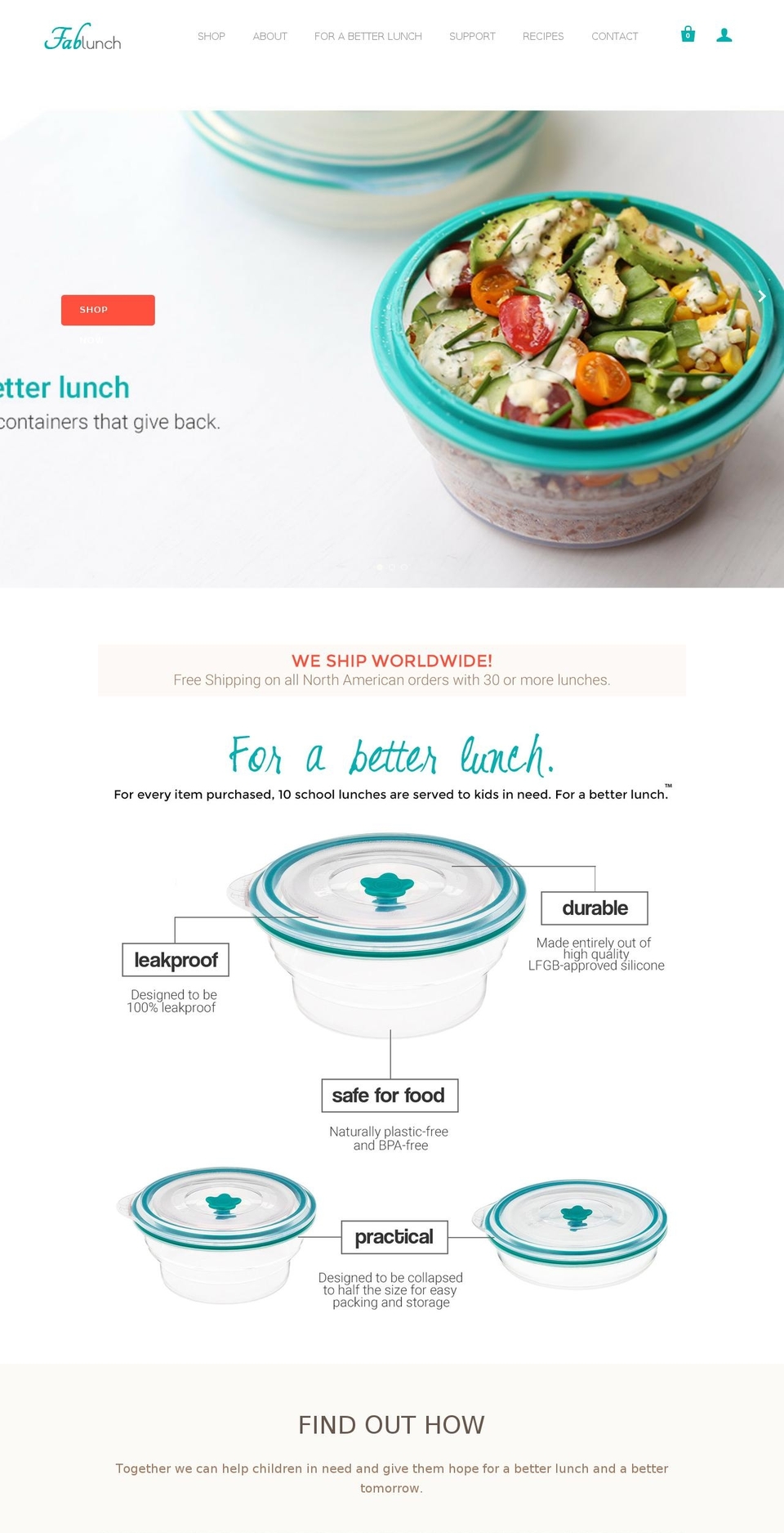 Startup Shopify theme site example fablunch.com
