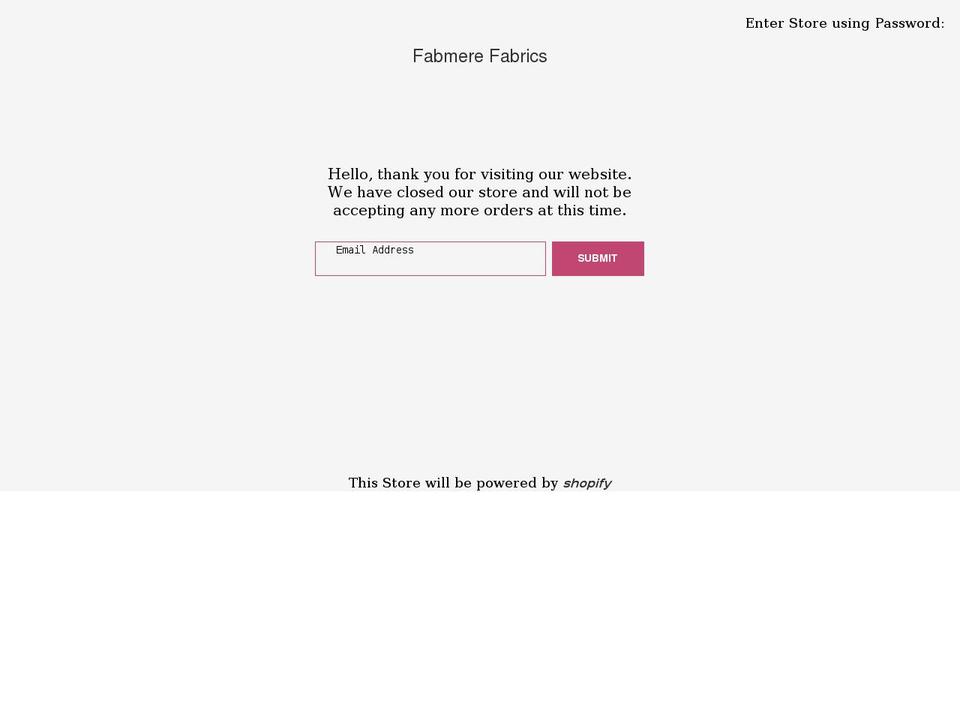 fabmerefabrics.com shopify website screenshot