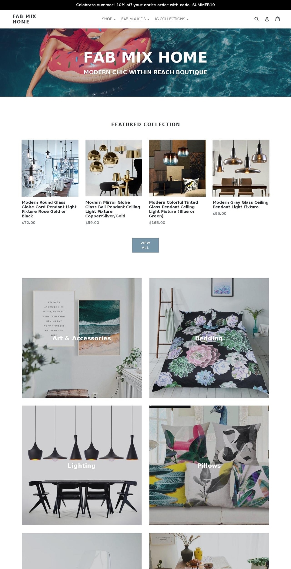 fabmixhome.com — Shopify storefront screenshot