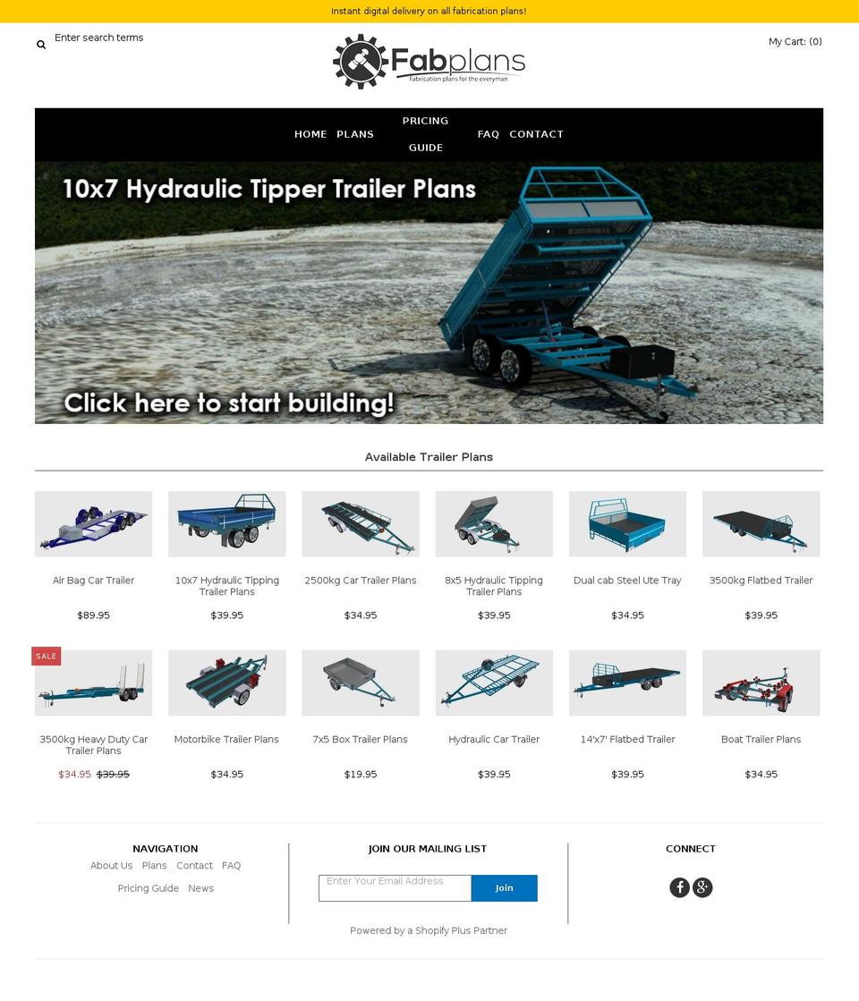 fabplans.com shopify website screenshot