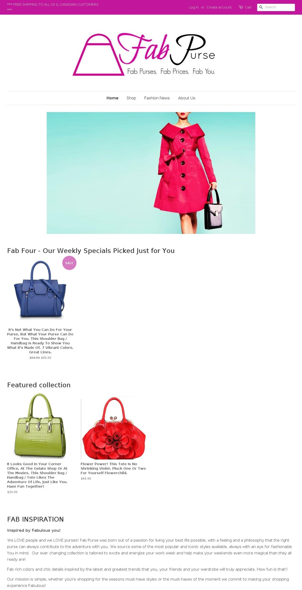 fabpurse.com — Shopify storefront screenshot