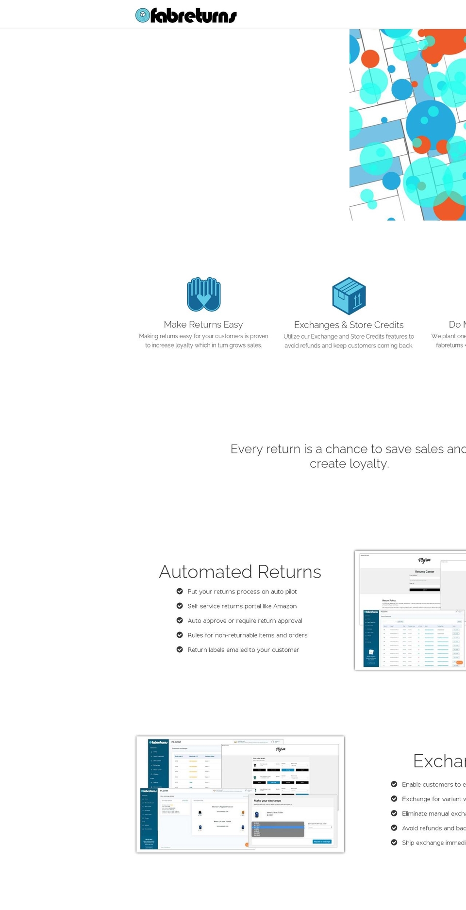 fabreturns.com shopify website screenshot