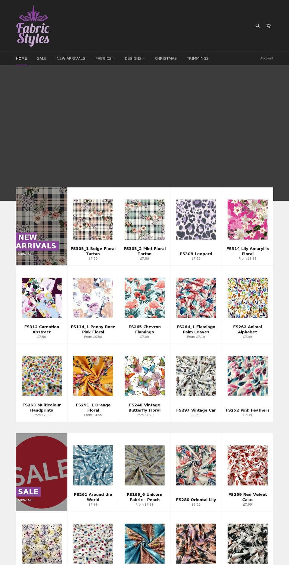 fabric-styles.com — Shopify storefront screenshot