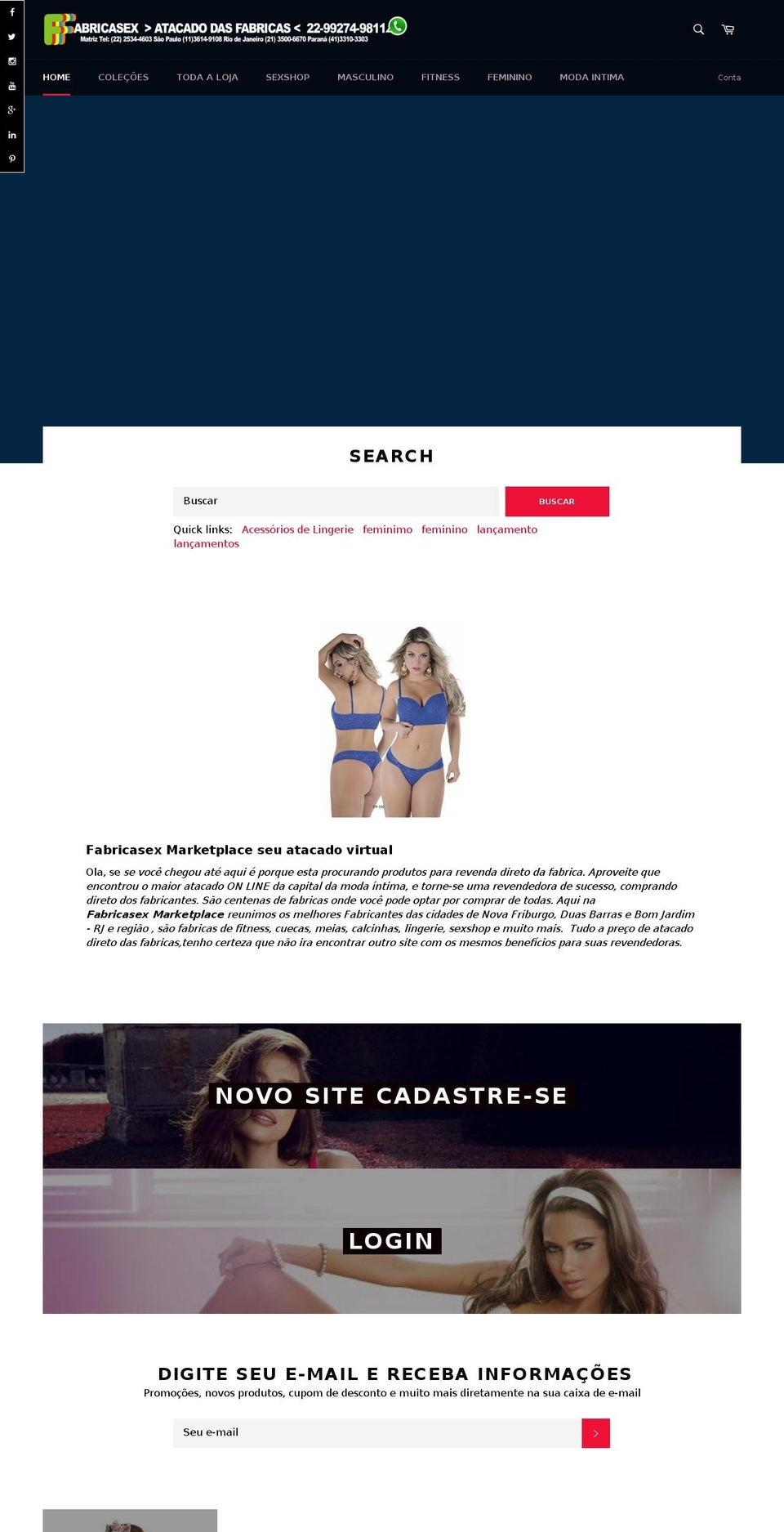 fabricadelingerie.com shopify website screenshot