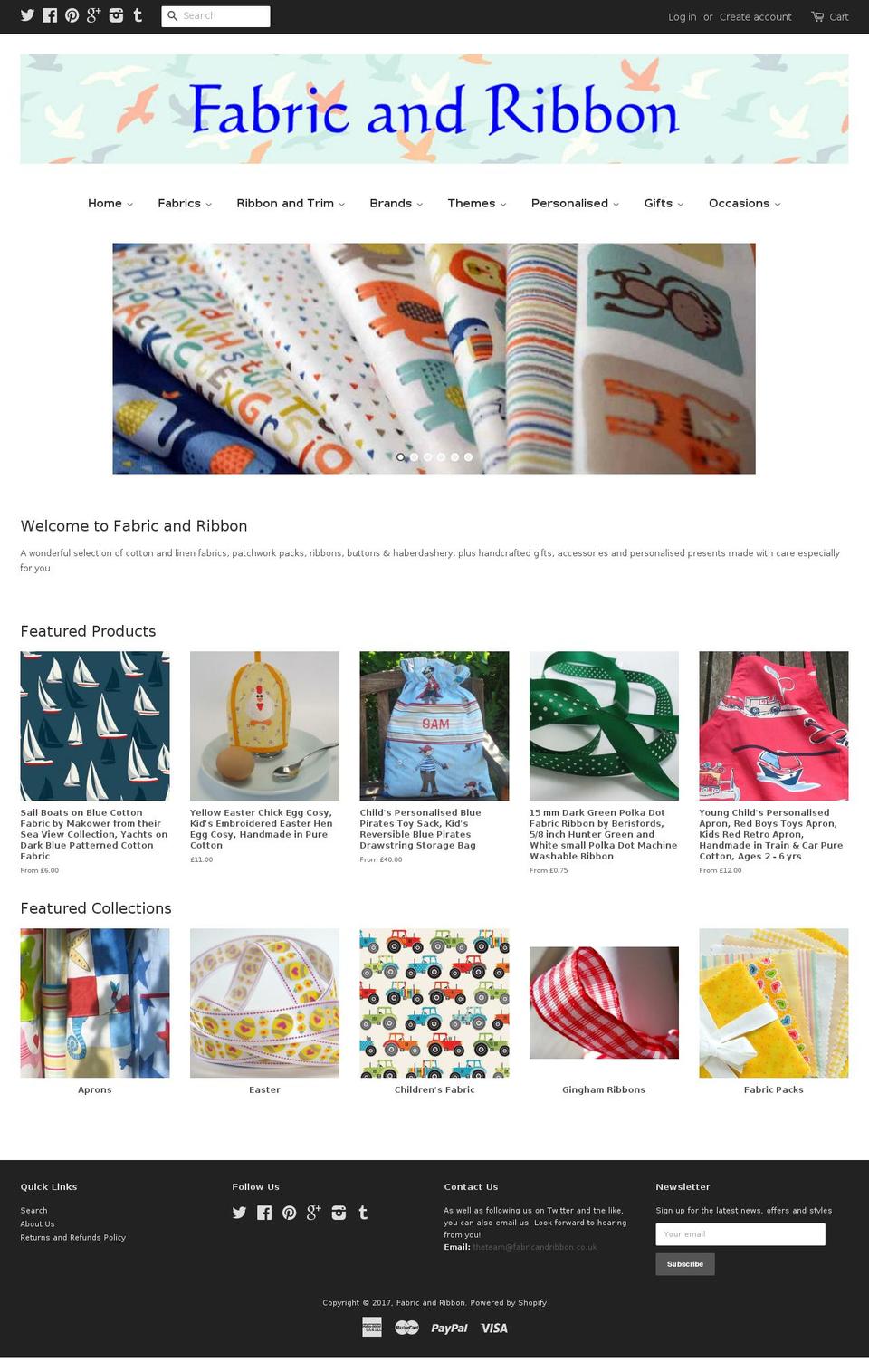 Copy of Minimal Shopify theme site example fabricandribbon.com