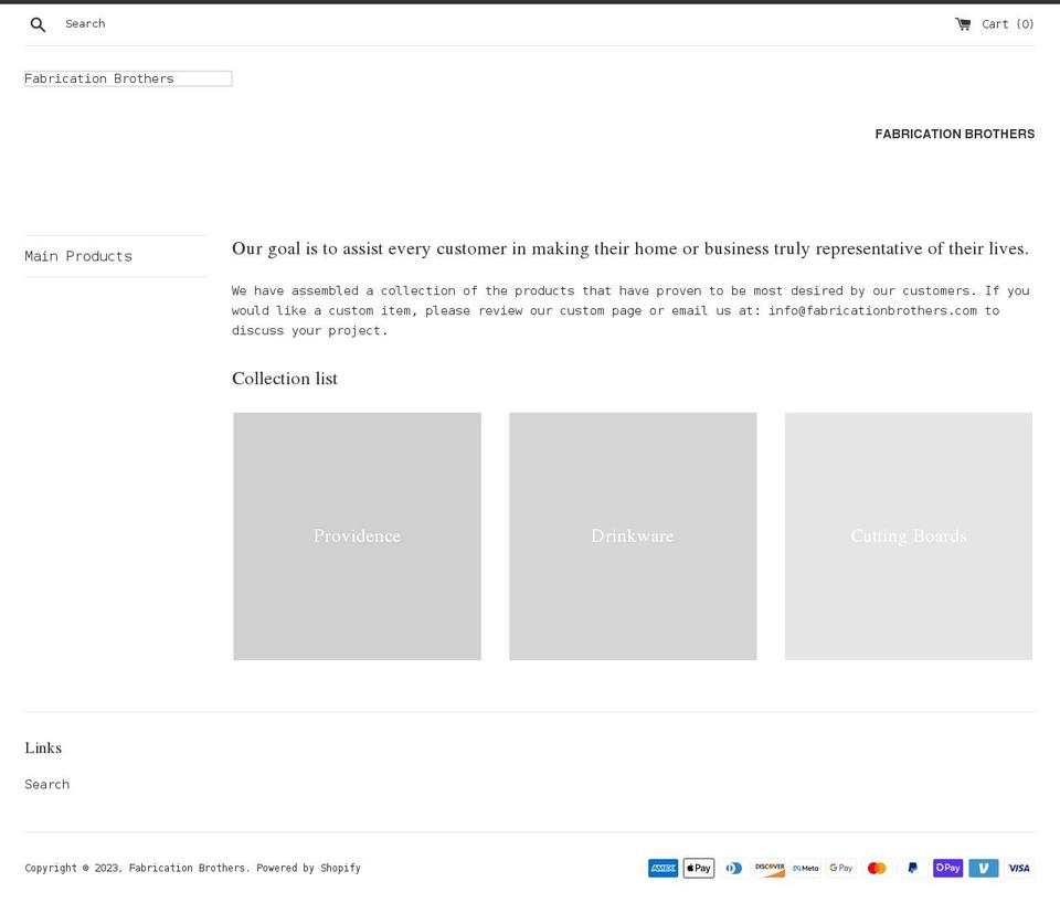 fabricationbrothers.com shopify website screenshot