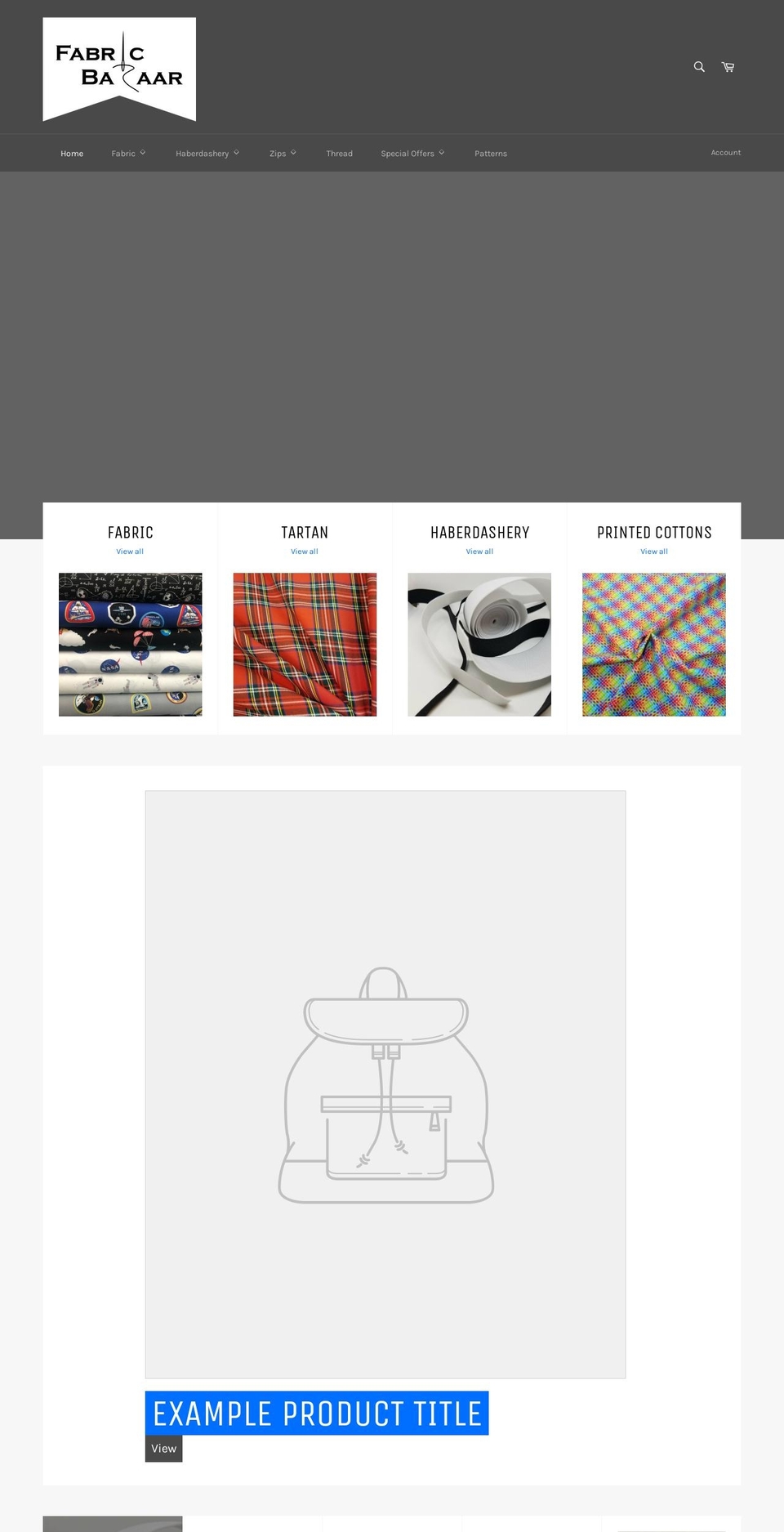 fabricbazaar.co.uk shopify website screenshot