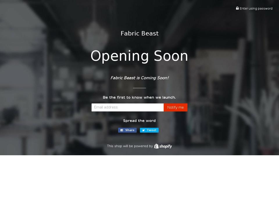 fabricbeast.com — Shopify storefront screenshot