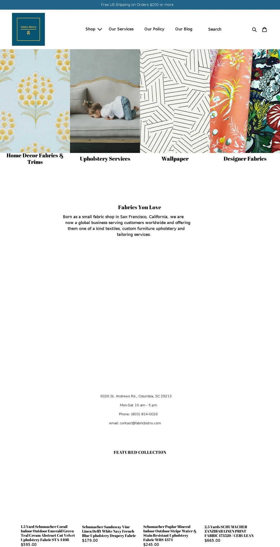 fabricbistro.com shopify website screenshot
