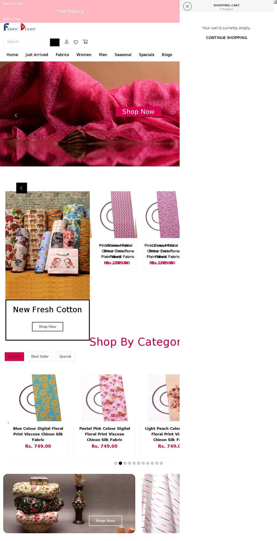 fabricdekho.com shopify website screenshot