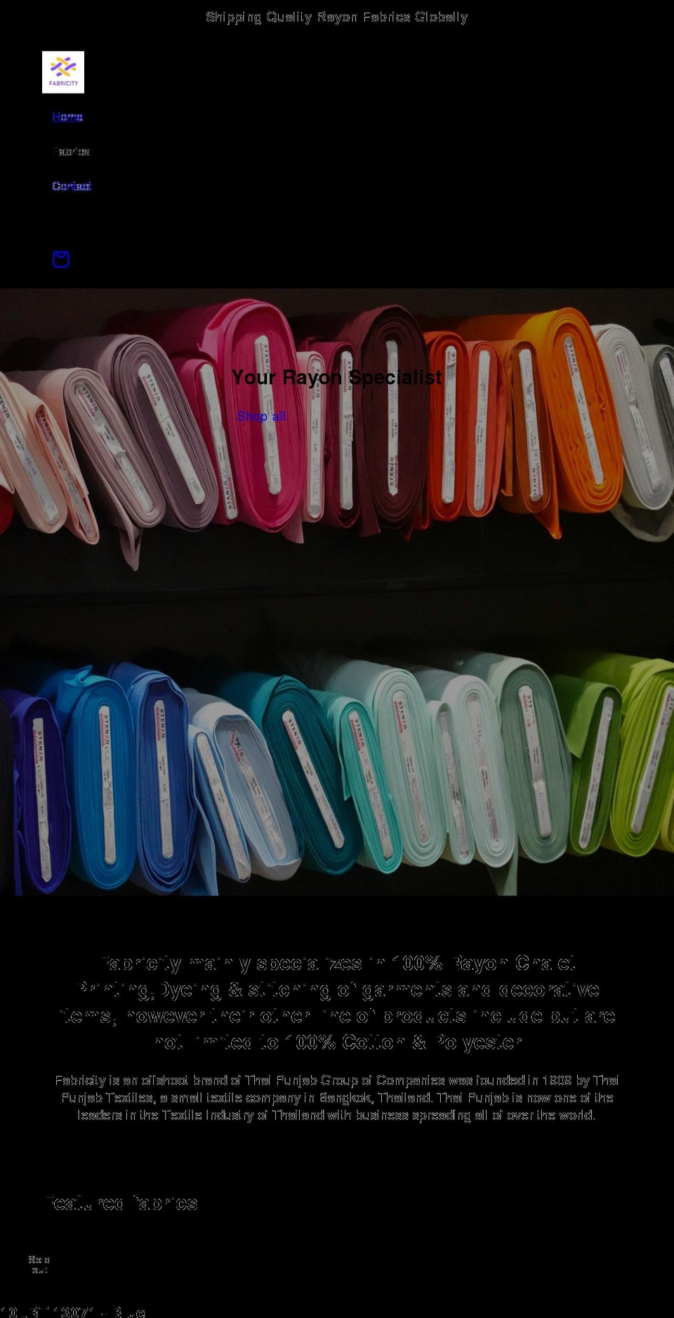 fabricity.com shopify website screenshot
