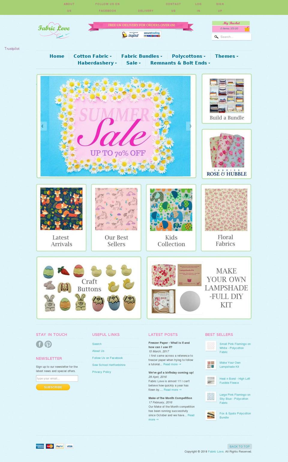 fabriclove.co.uk shopify website screenshot