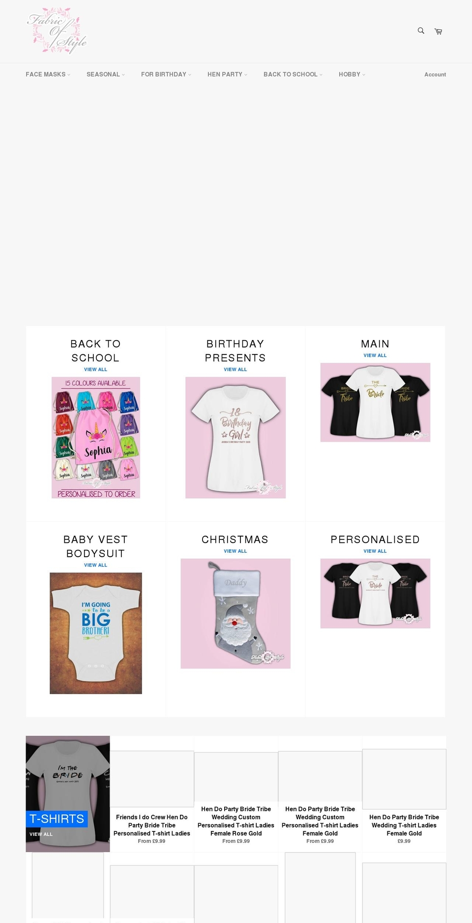 fabricofstyle.co.uk shopify website screenshot