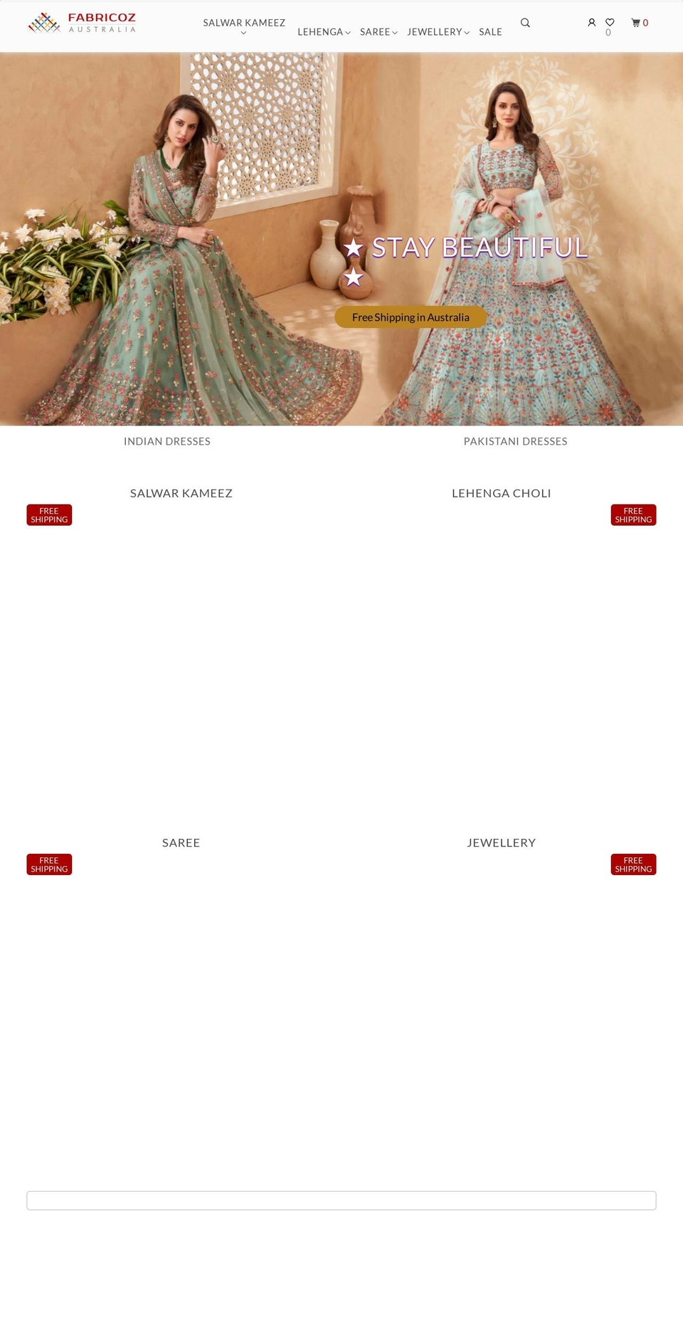 fabricoz.com.au shopify website screenshot