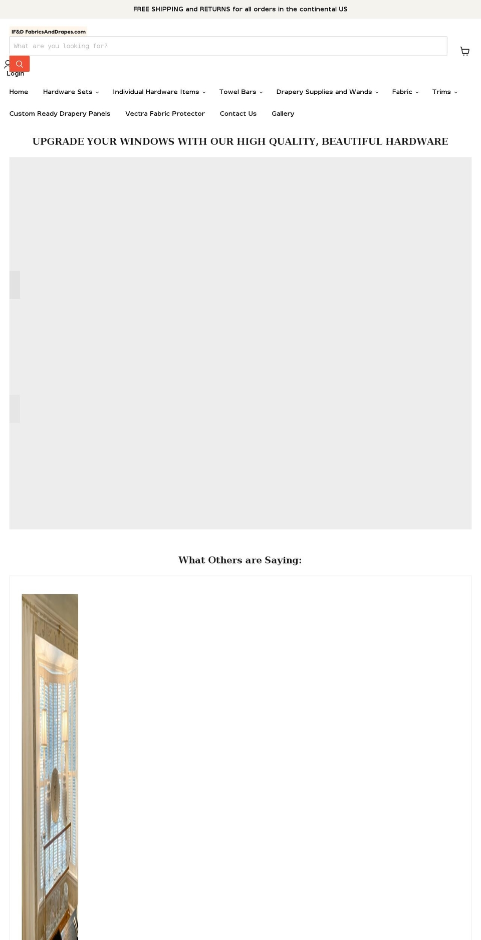 fabricsanddrape.com — Shopify storefront screenshot