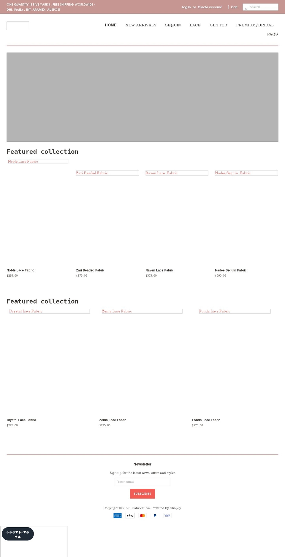 fabricsutra.com shopify website screenshot