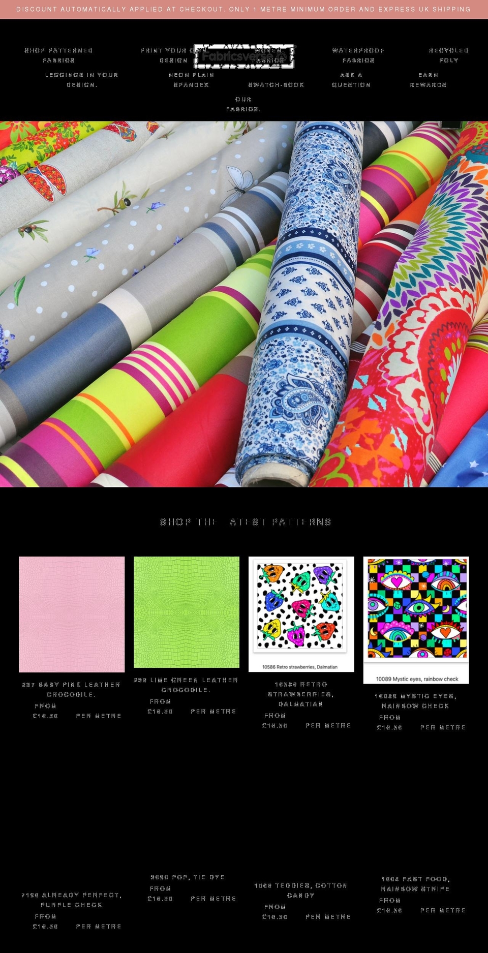 fabricsverse.com shopify website screenshot