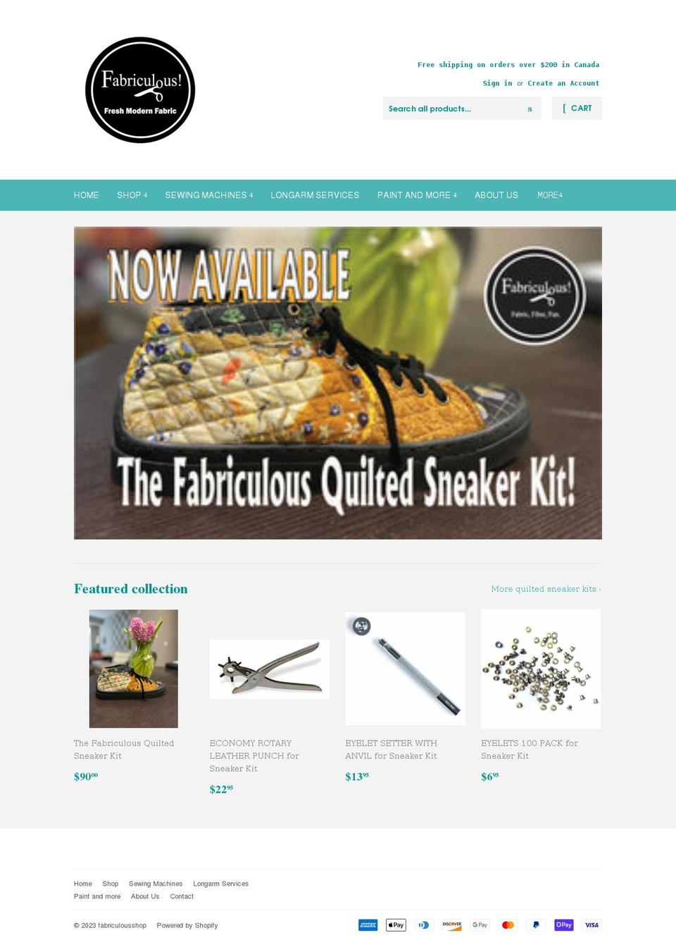 fabriculous.com shopify website screenshot