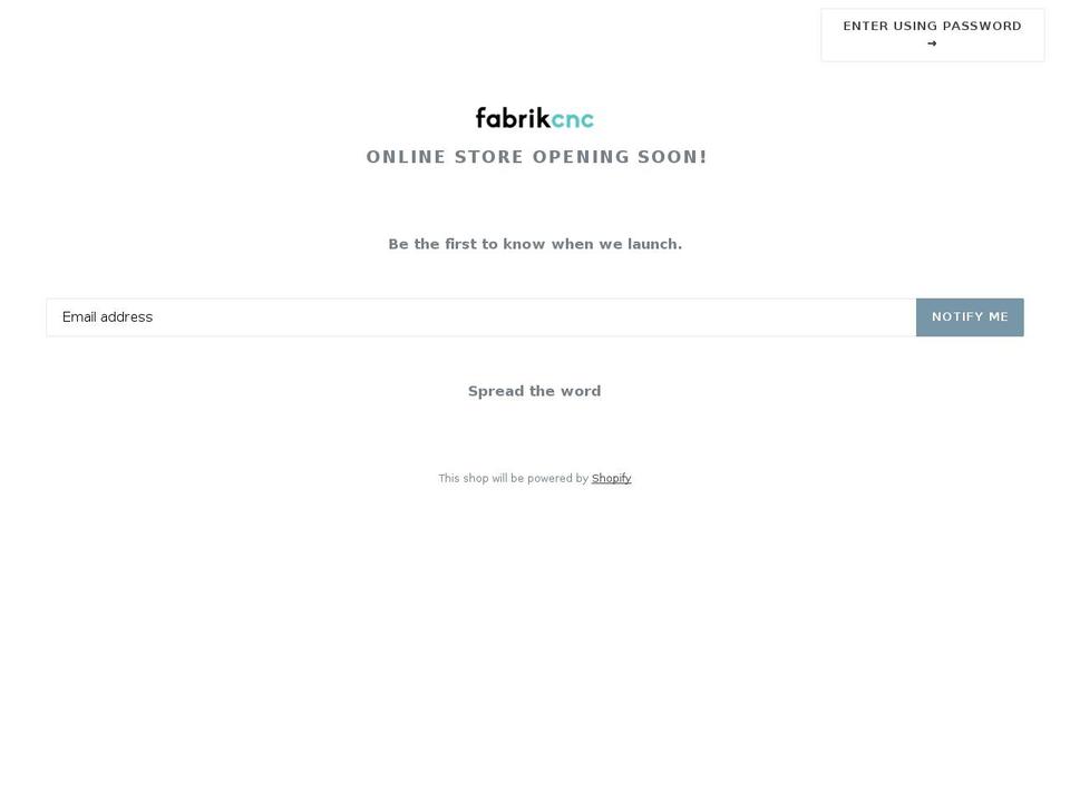 fabrikcnc.com — Shopify storefront screenshot