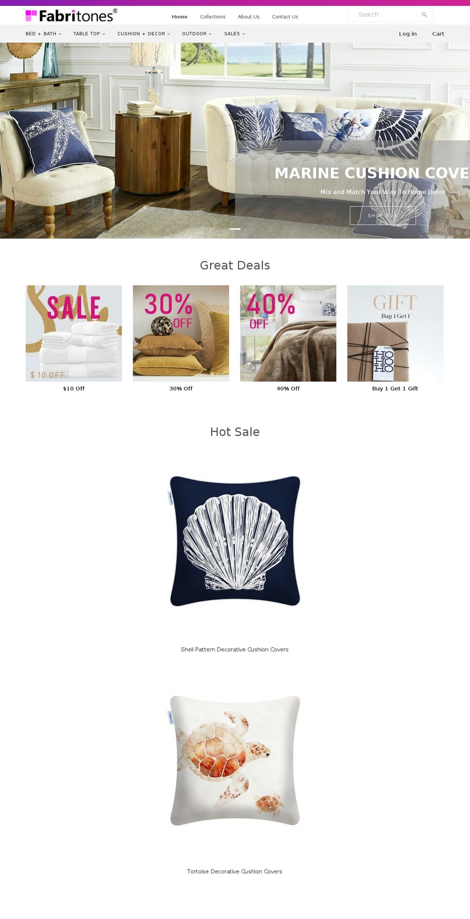 fabritones.com — Shopify storefront screenshot
