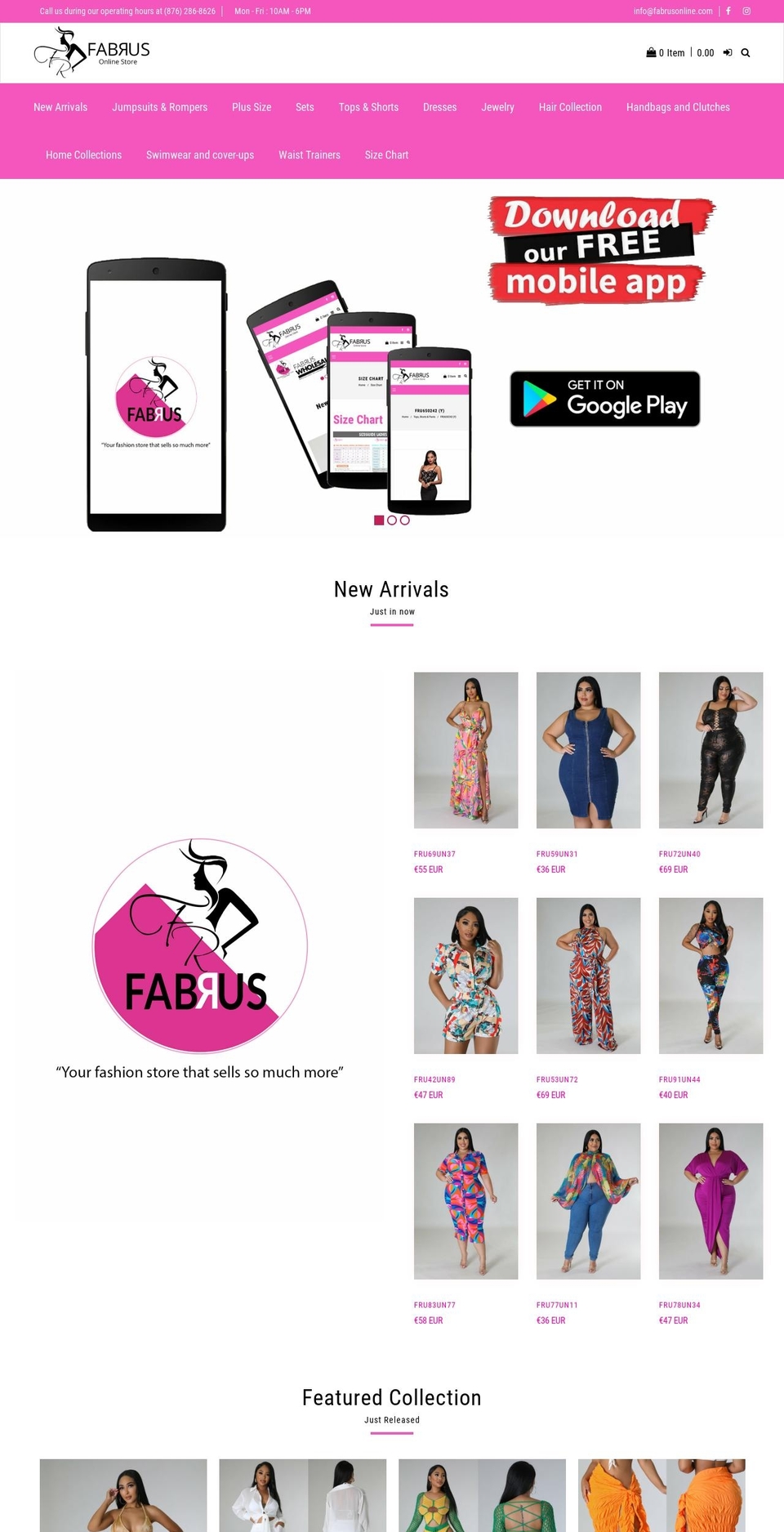 fabrusonline.com shopify website screenshot
