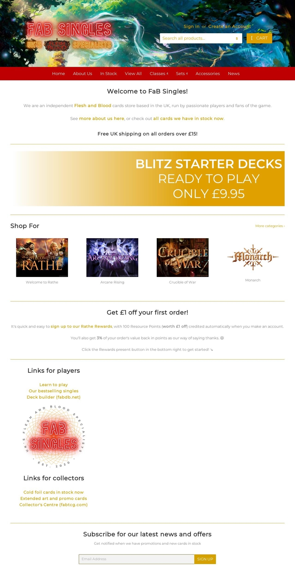 fabsingles.uk shopify website screenshot