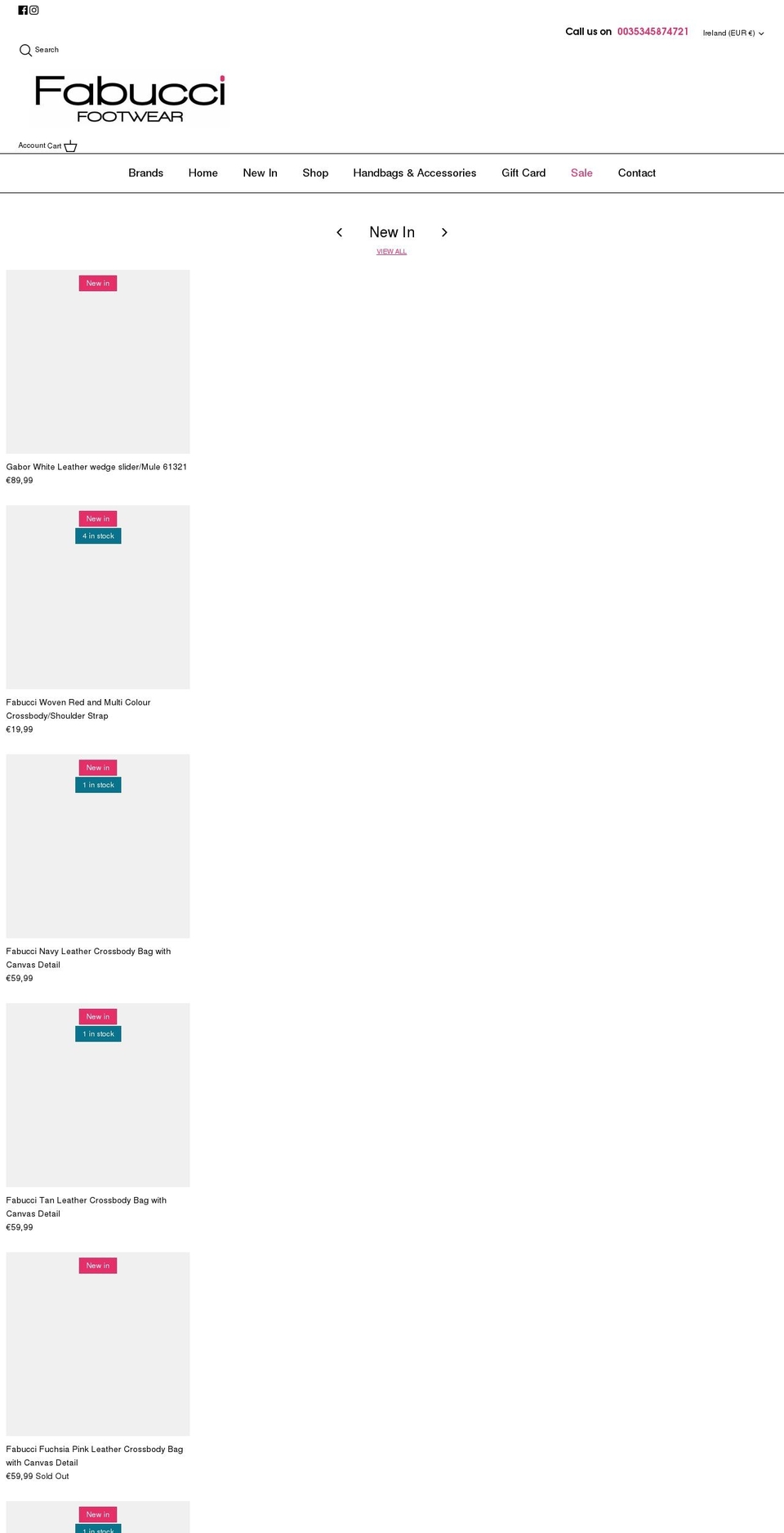 fabucci.ie shopify website screenshot